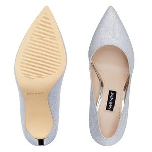 Nine West Tatiana Pointy Toe Pumps in Silver-White Shift